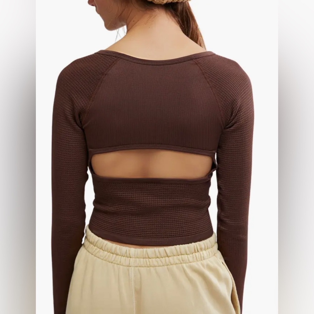 Free People Movement Bail Out Crop Thermal Knit Top